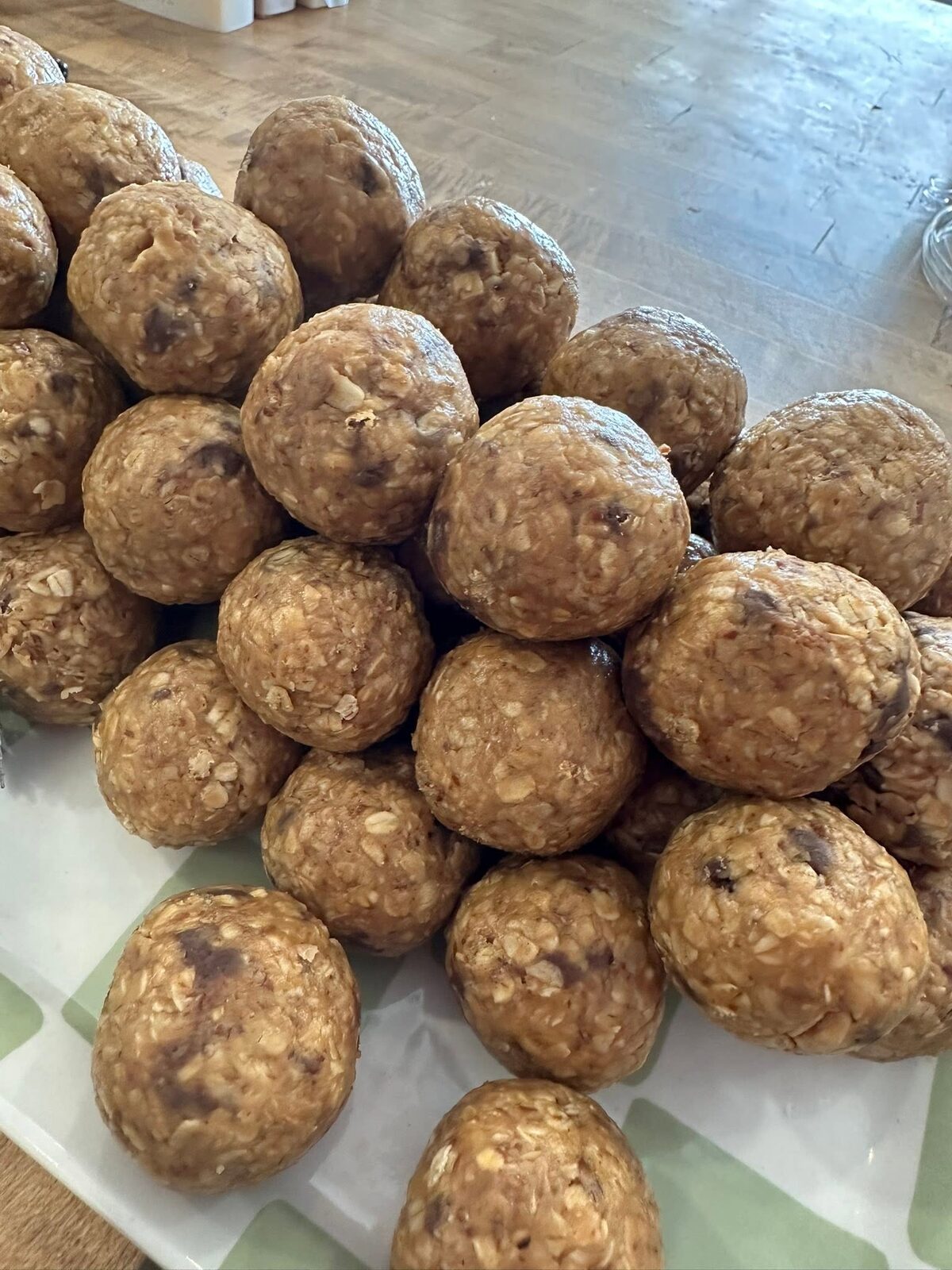 A tray of oat energy balls